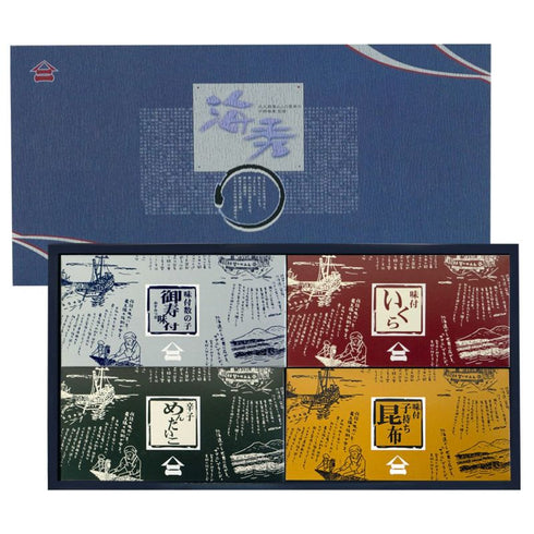 井原水産|海秀4品【数の子・いくら・明太子・子持ち昆布】箱入