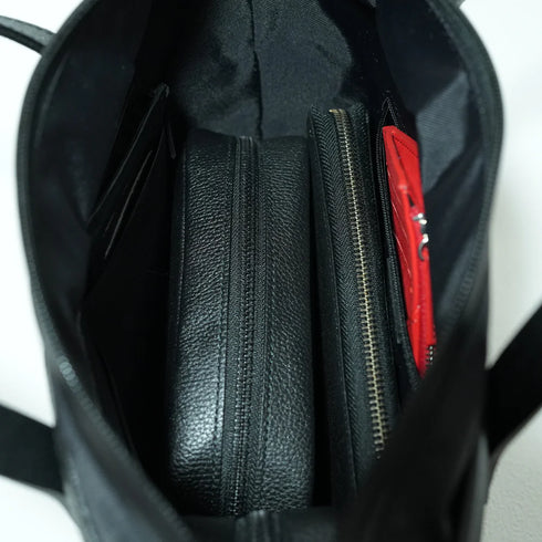 NO SIGN|レザー トートバッグ M ブラック