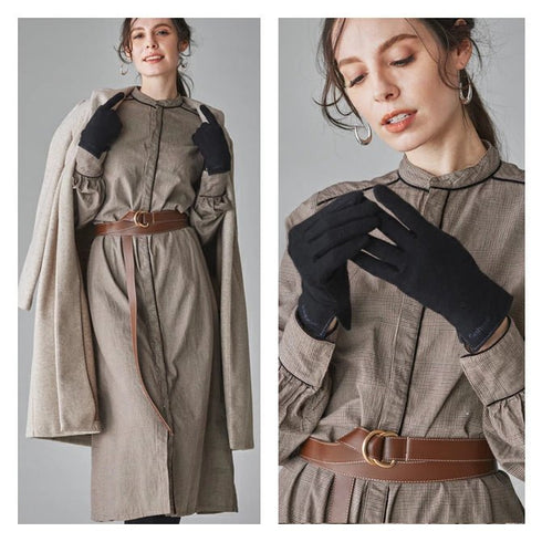 Cashmee|カシミヤ 100% エレガントグローブ BLACK