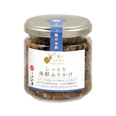 小川屋|「ミックス/5種セット」ご飯にひとさじ詰合せ(ごろごろ越後肉味噌×1瓶、鶏とえのきのすき焼き×1瓶、しっとり海鮮ふりかけ×1瓶、紅さけ荒ほぐし×1瓶、さけ焼漬ほぐし×1瓶)