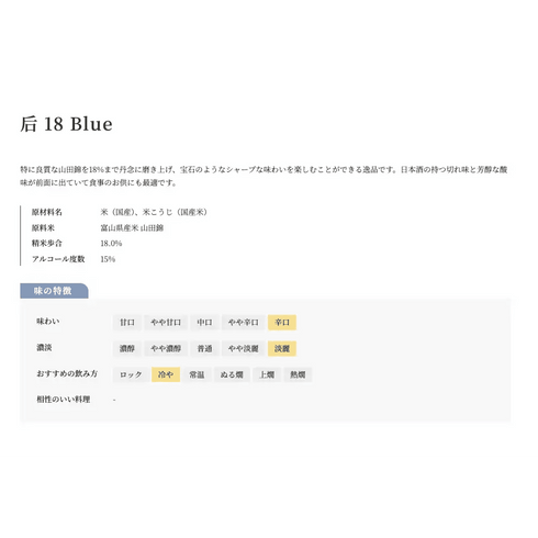 吉乃友酒造|后18Blue