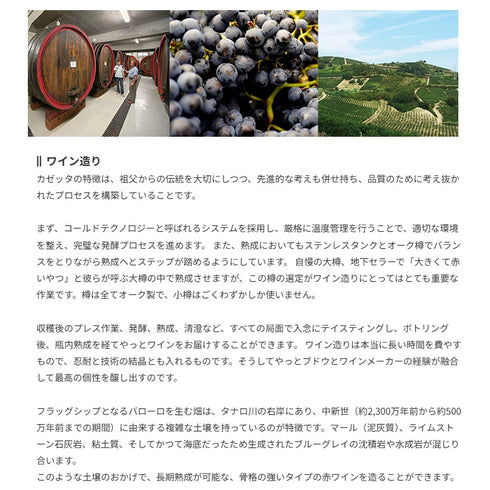 ソムリエ|バローロ・カーゼ・ネーレ カゼッタ 2013年 イタリア ピエモンテ 赤ワイン フルボディ 750ml