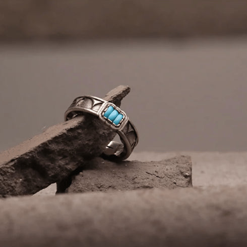 HENU|T.H RING|Turquoise × Silver Ring x thread