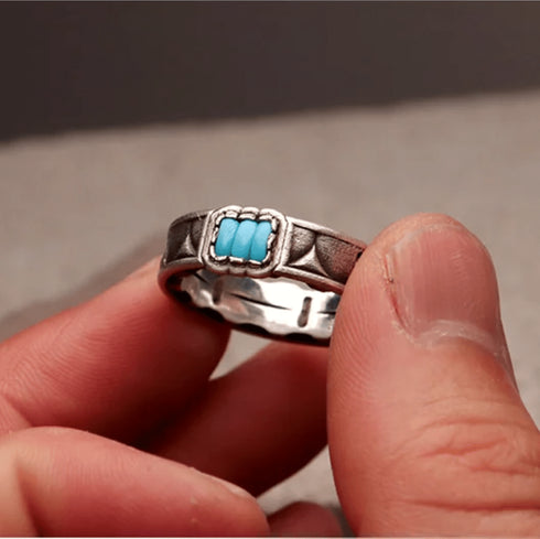 HENU|T.H RING|Turquoise × Silver Ring x thread