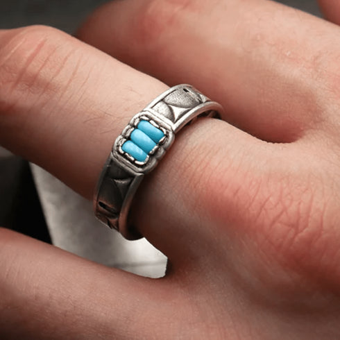 HENU|T.H RING|Turquoise × Silver Ring x thread