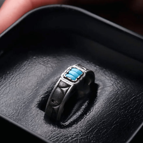HENU|T.H RING|Turquoise × Silver Ring x thread