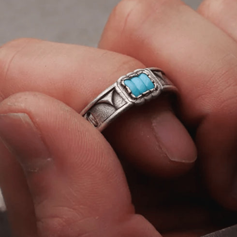 HENU|T.H RING|Turquoise × Silver Ring x thread