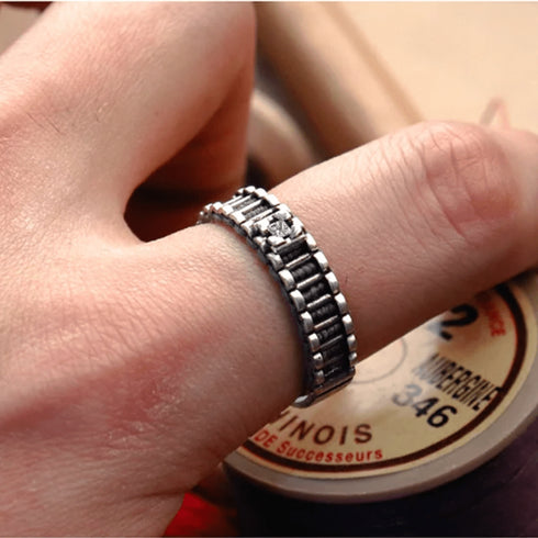 HENU|Diamond & Silver Stitch Ring