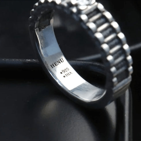 HENU|Diamond & Silver Stitch Ring