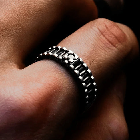 HENU|Diamond & Silver Stitch Ring