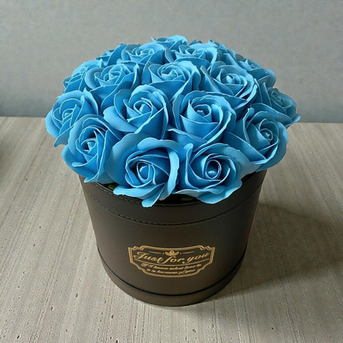 SAVON ROSE|スカイブルー F(20本) サヴォンローズ レザーフラワーボックス