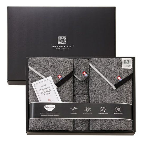 今治謹製 |消臭抗菌フェイスタオル・ハンカチ2枚セット(フェイスタオル2枚 ハンカチタオル2枚)