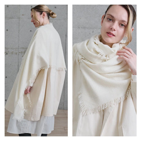 Cashmee|四方房カシミヤストール オフホワイト