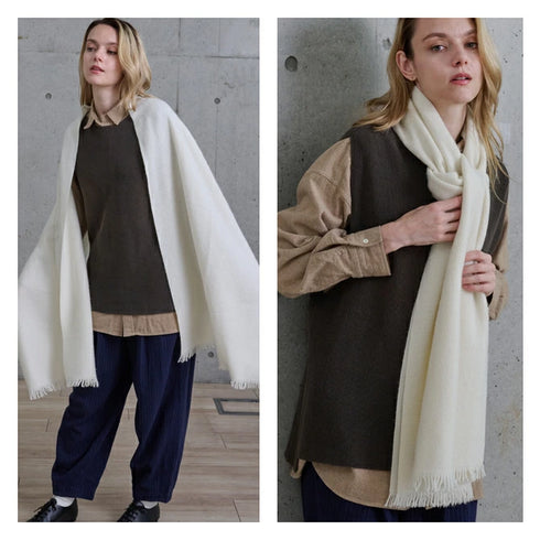 Cashmee|大判カシミアストール オフホワイト