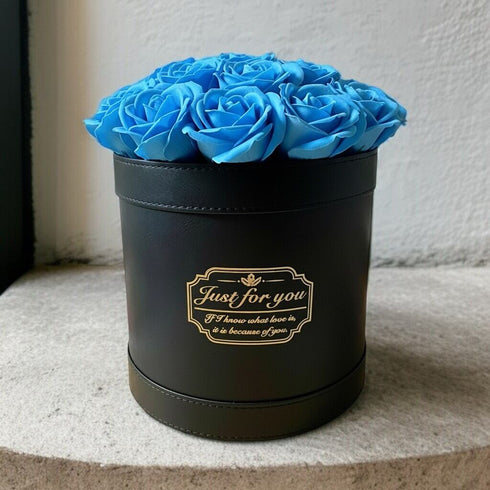 SAVON ROSE|スカイブルー F(20本) サヴォンローズ レザーフラワーボックス