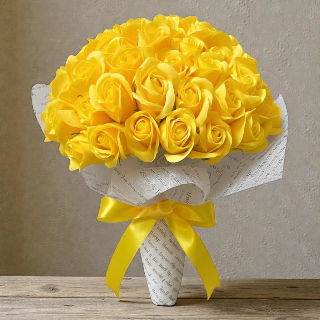 SAVON ROSE｜ゴールデンイエロー L(100本) サヴォンローズ 花束 – 高級