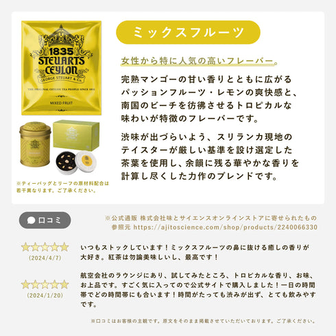 George Steuart Tea|ギフト木箱(空港ラウンジ採用)ティーバッグ5種×20個