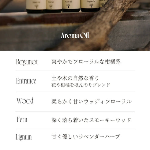 Arbor|Bulbous wood diffuser × aroma oil 5ml set