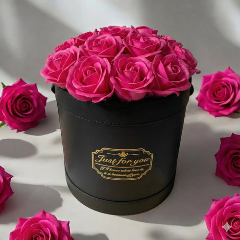 SAVON ROSE|ローズピンク F(20本) サヴォンローズ レザーフラワーボックス