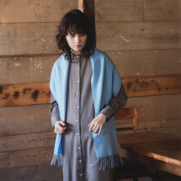 matti totti|【ギフトBOX入り】カシミヤ 100% 無地マフラー レディース 180cm×30cm 「ライトブルー」