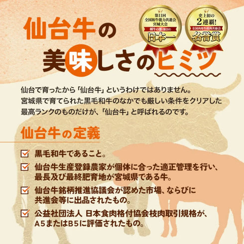 さとう精肉店仙台牛スライス|仙台牛 ステーキ 2種 サーロイン ランプ 贅沢 食べ比べ セット 3~4人前 700g