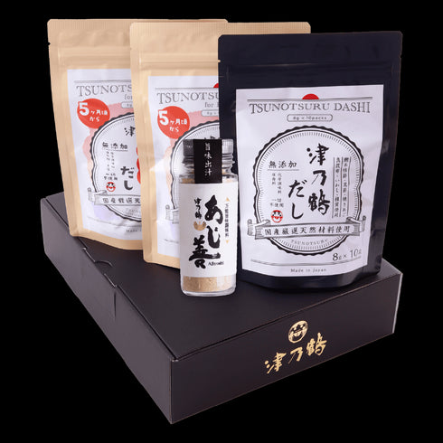 津乃鶴|津乃鶴だし1袋+離乳食だし2袋+あじ善1個ギフト