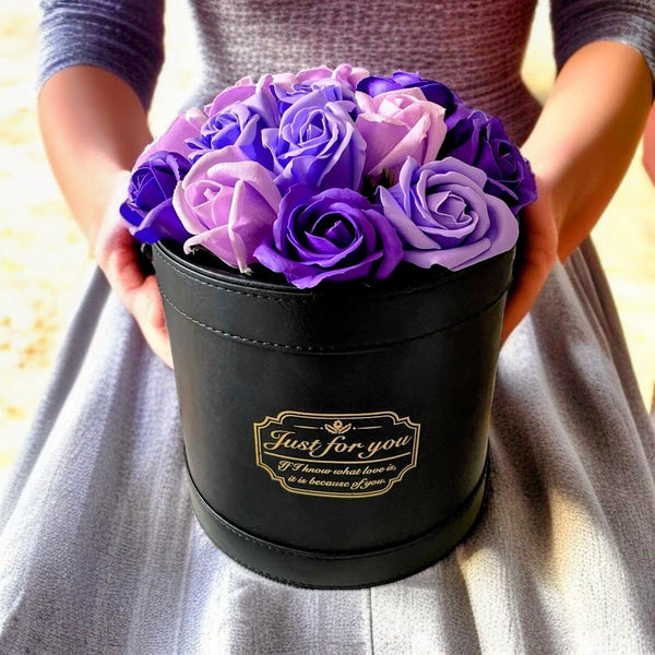 SAVON ROSE|パープルミックス F(20本) サヴォンローズ レザーフラワーボックス