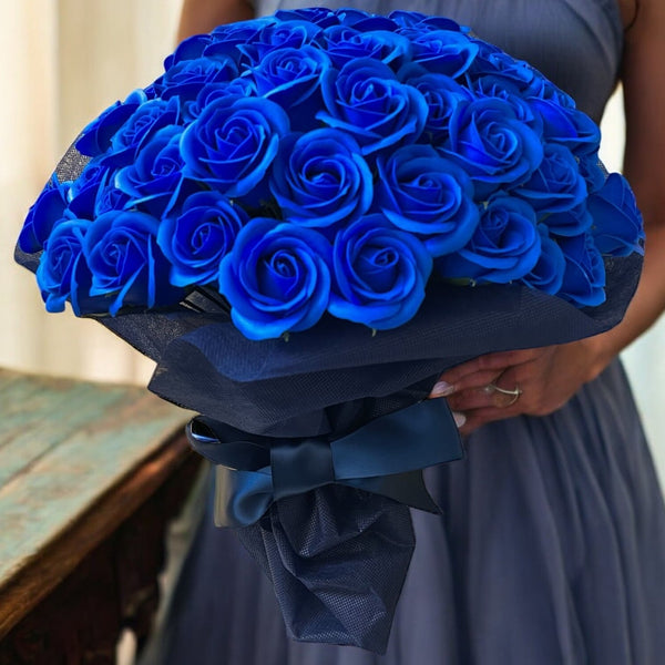 SAVON ROSE|ロイヤルブルー L(100本) サヴォンローズ 花束