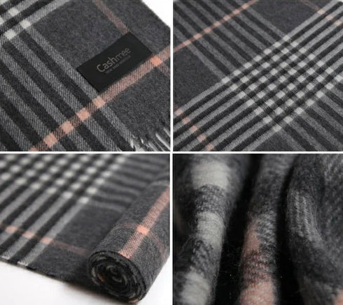 Cashmee|カシミヤ100% ロングマフラータータンチェック ウェーブ スリートアリスンチェッカー