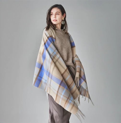 Cashmee｜カシミヤ100％ 大判ストール チェック柄 nouvelle lune