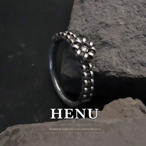 HENU|D.S RING | Diamond & Stitch Silver Ring