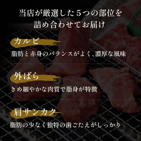 花盛カルビ 飛騨牛焼肉5種 330g