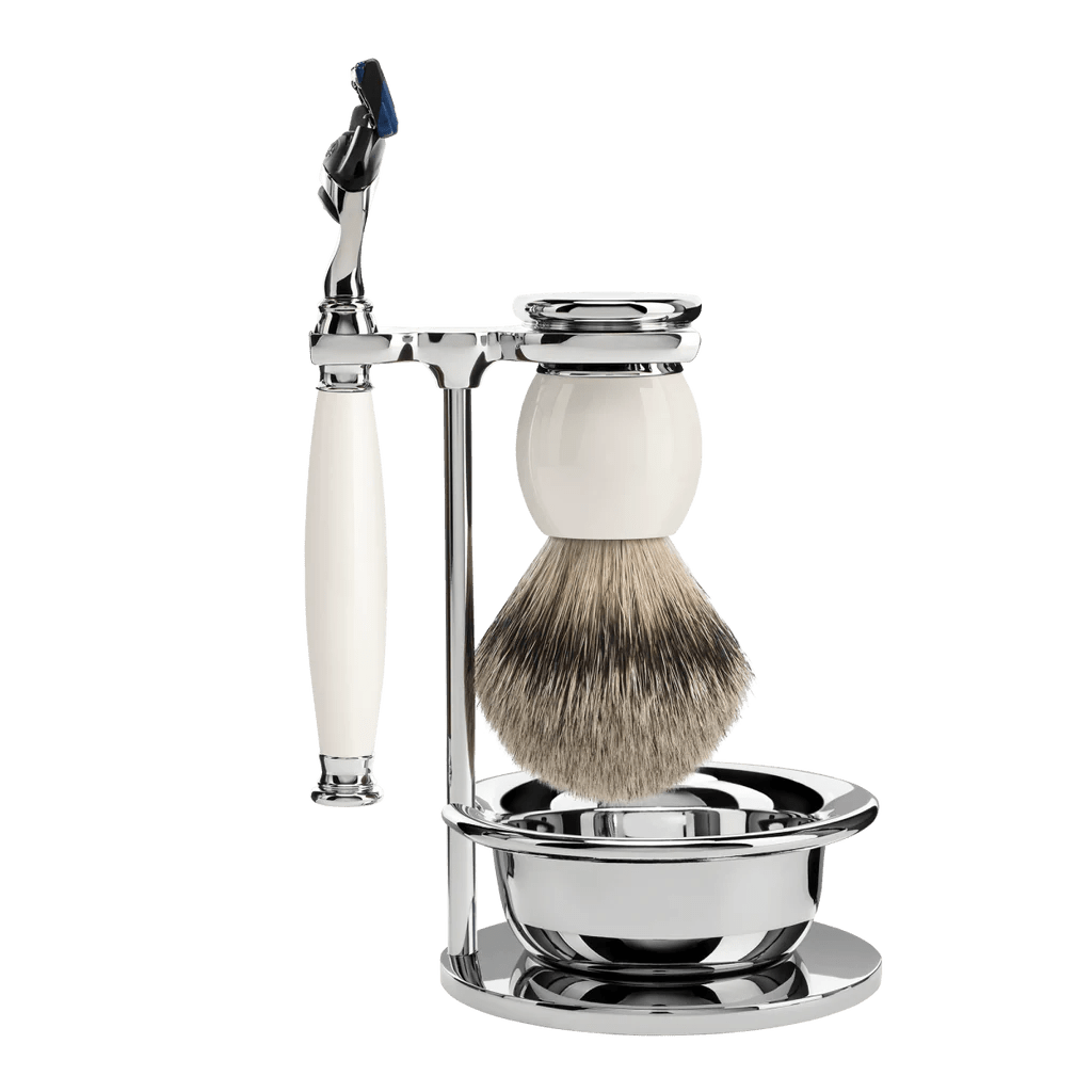 MUHLE｜SOPHIST シェービングセット・カップ付／ホワイトポセラン 替刃