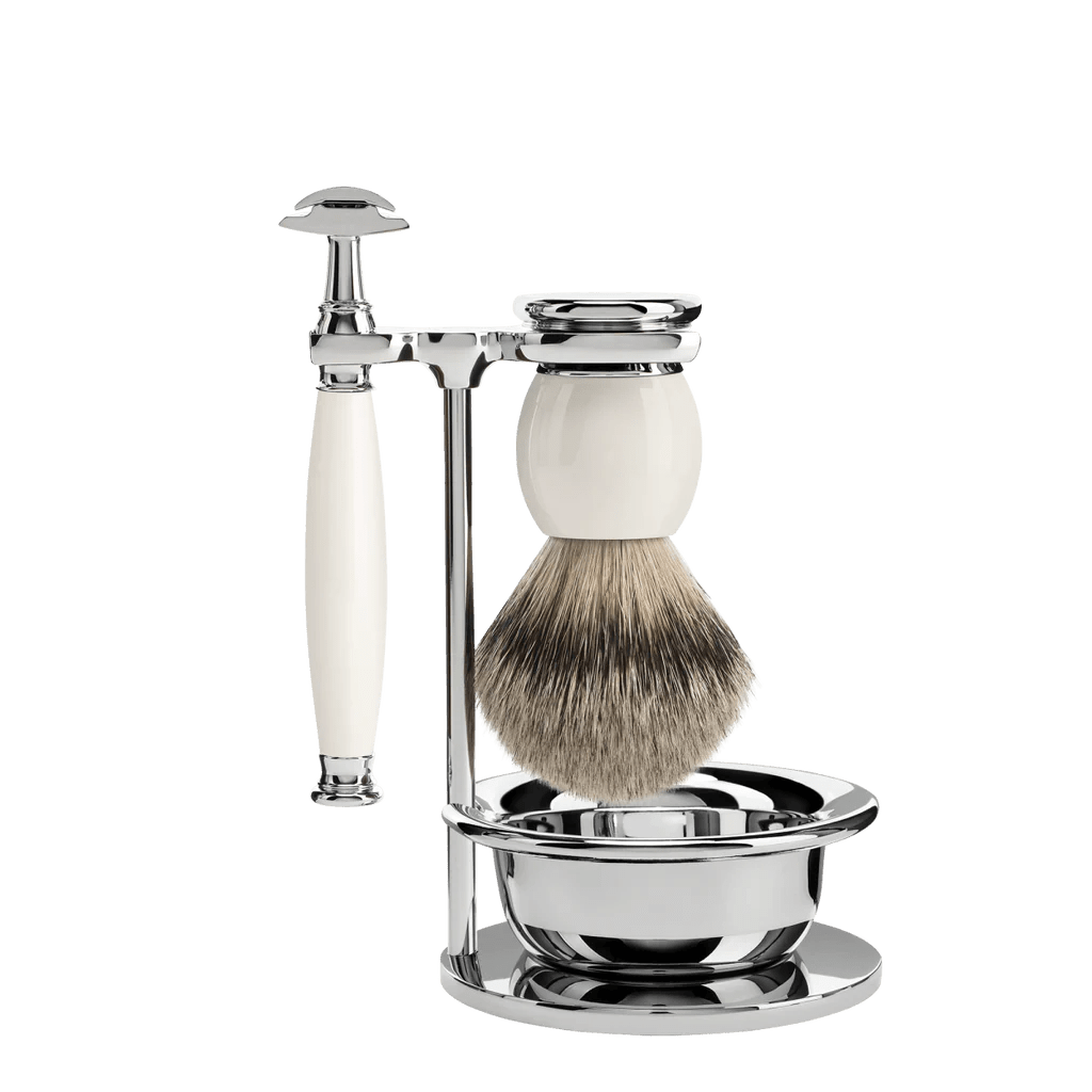 MUHLE｜SOPHIST シェービングセット・カップ付／ホワイトポセラン 替刃