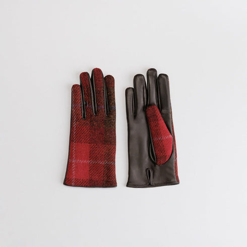 KURODA|No.WV10001L7【WOMEN】Harris Tweed グローブ / スクワラン加工 / 抗菌機能 / タッチパネル対応 RD