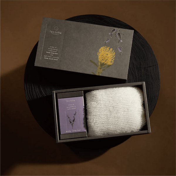 laccche|バス&スキン ナイトケアセット(バスセット〈ボディタオル・ヴィーガン石けん ボディ〉+シートマスク3種類)