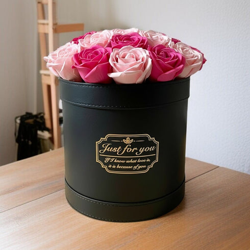 SAVON ROSE|ダブルピンク F(20本) サヴォンローズ レザーフラワーボックス