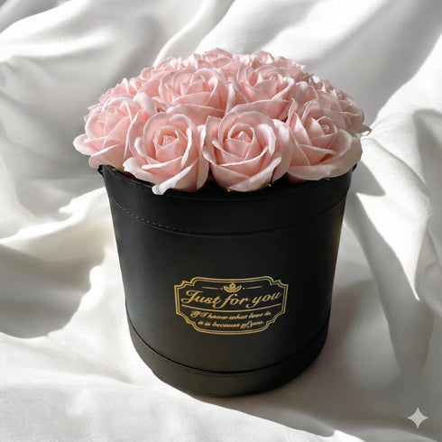 SAVON ROSE|ピーチピンク F(20本) サヴォンローズ レザーフラワーボックス