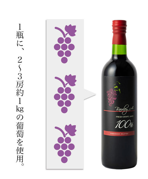 山梨果実|スタンダードライン 巨峰 果汁100%ストレート最高級ぶどうジュース720ml