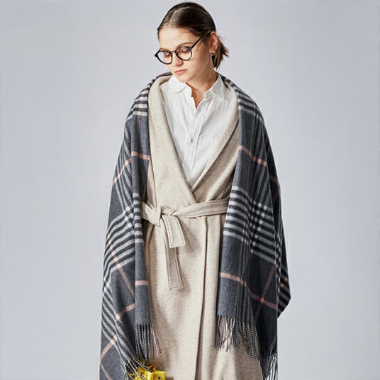 Cashmee｜カシミヤ100％ 大判ストール チェック柄 nouvelle lune