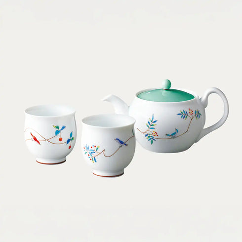 香蘭社【小鳥の詩】二人用 茶器セット