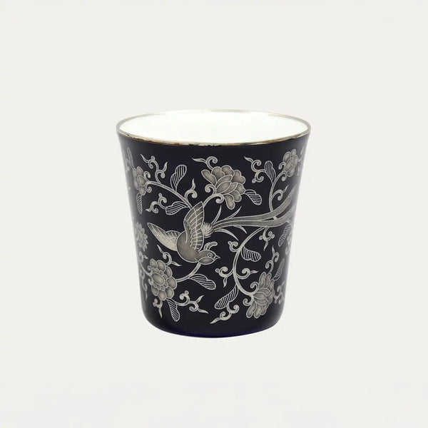 香蘭社【ルリ花鳥唐草文】フリーカップ