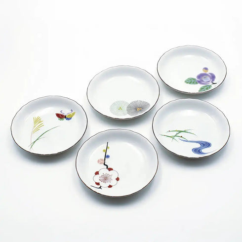 香蘭社【はんなり】取分皿5枚セット(径16cm)