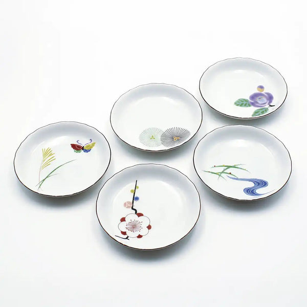 香蘭社【はんなり】取分皿5枚セット(径16cm)