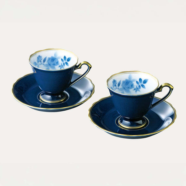 香蘭社【 サムシングブルー】ペアコーヒーカップ&ソーサー