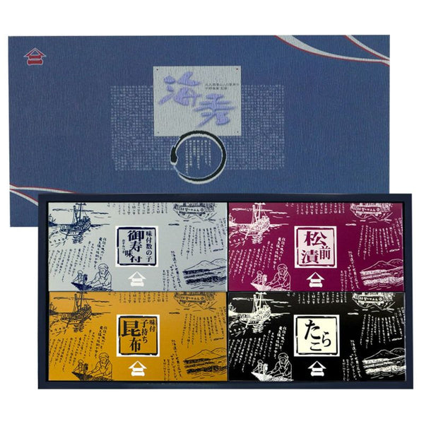 井原水産｜海秀4品【数の子・松前漬・子持ち昆布・たらこ】箱入
