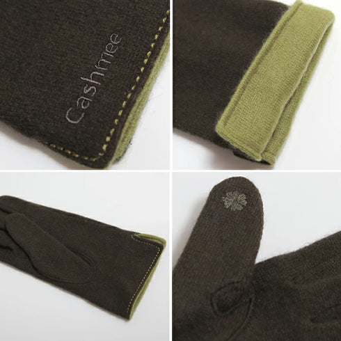 Cashmee｜カシミヤ 100% エレガントグローブ GREEN