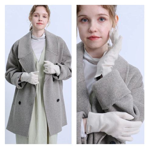 Cashmee｜カシミヤ 100% エレガントグローブ IVORY