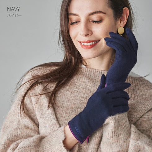 Cashmee｜カシミヤ 100% エレガントグローブ NAVY