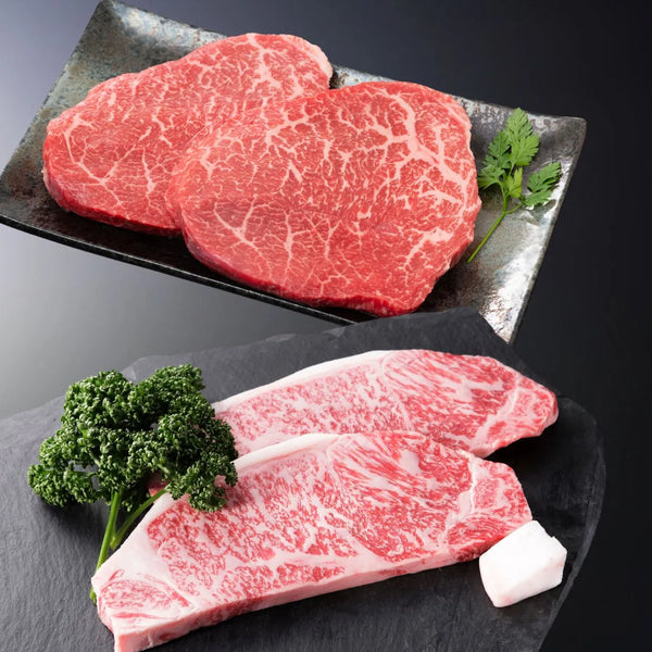 さとう精肉店仙台牛スライス｜仙台牛　ステーキ　2種　サーロイン　ランプ　贅沢　食べ比べ　セット　2人前　350ｇ